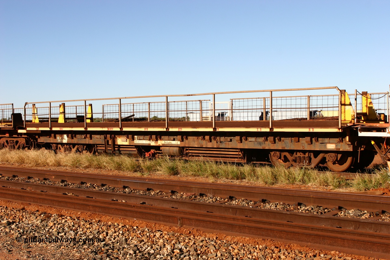 060429 3726
Flash Butt yard, Pony re-laying waggon, built for Mt Newman Mining in 1970 by Scotts of Ipswich, one of a batch of nine, one of a batch of nine in the series 6005-6013.
Keywords: BHP-pony-waggon;Scotts-Qld;