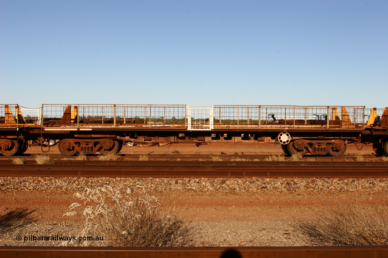 060429 3756
Flash Butt yard, Pony re-laying waggon, originally built for Goldsworthy Mining as one of a batch of six with a 55 tonne rating by Tomlinson Steel in 1966.
Keywords: BHP-pony-waggon;Tomlinson-Steel-WA;GML;