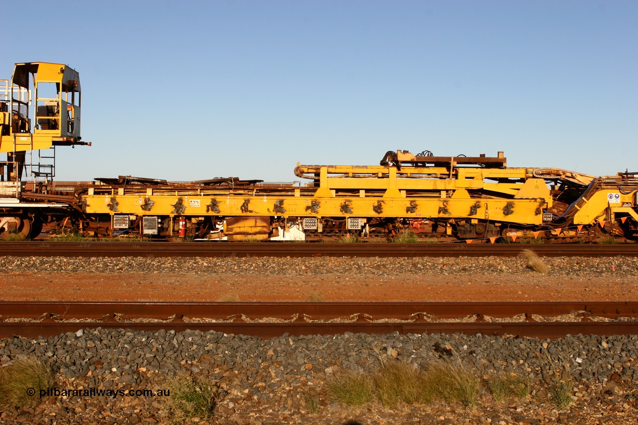 060429 3765
Flash Butt yard, view of Harsco 'Pony' track resleeping and relaying machine. Originally owned by Barclay Mowlem.
Keywords: Harsco;Pony-Track-Relayer;