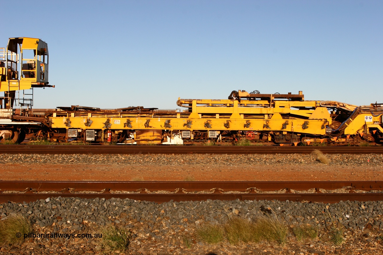 060429 3765
Flash Butt yard, view of Harsco 'Pony' track resleeping and relaying machine. Originally owned by Barclay Mowlem.
Keywords: Harsco;Pony-Track-Relayer;