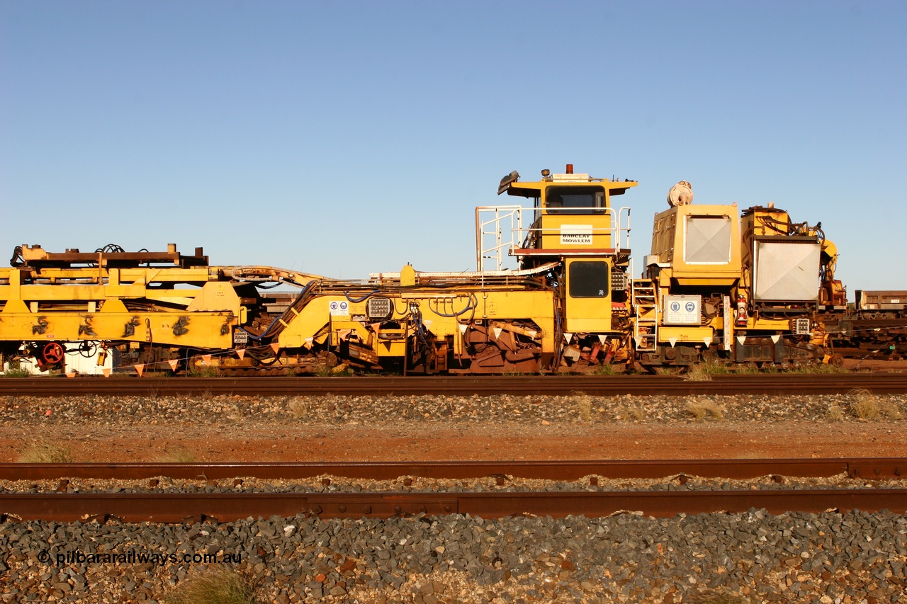 060429 3766
Flash Butt yard, view of Harsco 'Pony' track resleeping and relaying machine. Originally owned by Barclay Mowlem.
Keywords: Harsco;Pony-Track-Relayer;