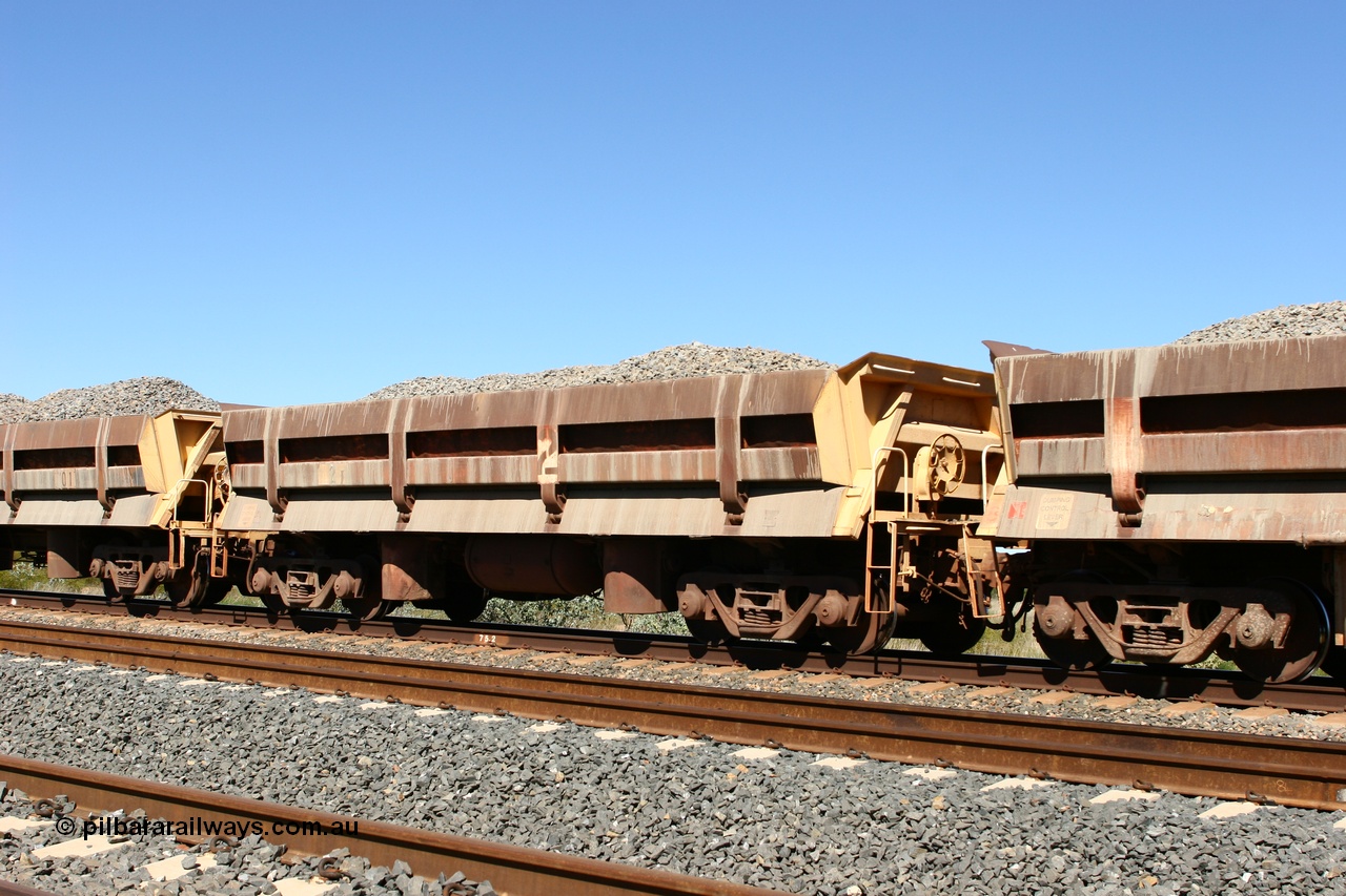 060501 3899
Tabba Siding, built by Difco USA in 1971 for Mt Newman Mining in a group of four, 701 was the class leader of the long side dump waggons.
Keywords: Difco-Ohio-USA;BHP-ballast-waggon;