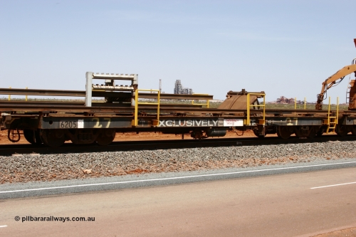 6205 Comeng WA 051001 5720
Boodarie, the Steel Train or rail recovery and transport train flat waggon #27, third lead off waggon, 6205, built by Comeng WA in February 1977 under order no. 07-M-282 RY.
Keywords: Comeng-WA;BHP-rail-train;