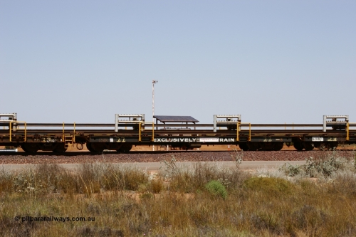 6213 Comeng WA 051001 5735
Boodarie, the Steel Train or rail recovery and transport train, flat waggon #22, 6213, builders plate detail, a Comeng WA built flat waggon in February 1977 under order no. 07-M-282 RY.
Keywords: Comeng-WA;BHP-rail-train;