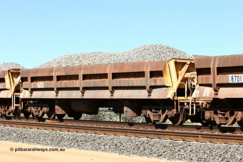 0704 Difco USA 060501 3871
Tabba Siding, built by Difco USA in 1971 for Mt Newman Mining in a group of four, the last 'long' side dump waggon 704.
Keywords: Difco-Ohio-USA;BHP-ballast-waggon;