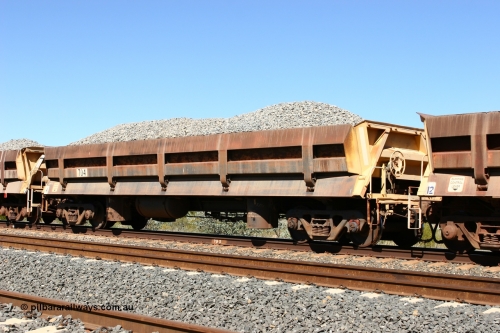 0704 Difco USA 060501 3894
Tabba Siding, built by Difco USA in 1971 for Mt Newman Mining in a group of four, the last 'long' side dump waggon 704.
Keywords: Difco-Ohio-USA;BHP-ballast-waggon;
