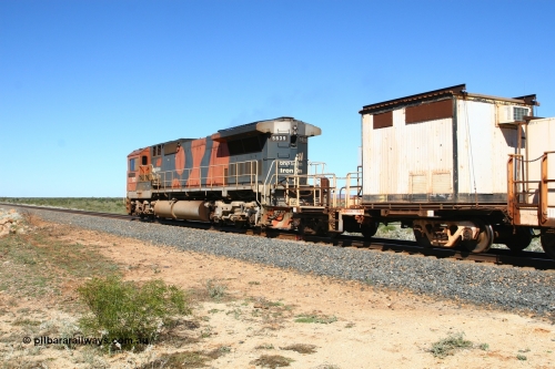 0665 Mt Newman Mining Workshops 080621 2711
Tabba South, rail recovery and transport train, flat waggon 665, a cut down Magor USA built former Oroville Dam 91 ton ore waggon, used as the crib waggon on the steel train.
Keywords: Mt-Newman-Mining-WS;Magor-USA;BHP-rail-train;