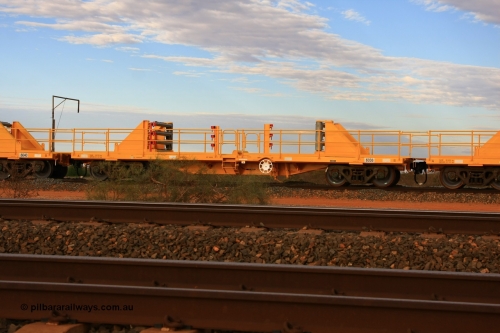 6036 Gemco WA 100717 0662
Flash Butt yard, new rail stock carrier waggon 6036, built by Gemco Rail in late 2009-10 with Barber bogies.
Keywords: Gemco-Rail-WA;BHP-rail-train;