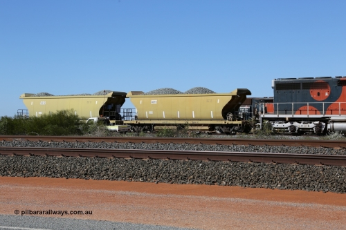 0214 CNR - QRRS China 130720 1447
Flash Butt yard, CNR-QRRS of China built 99 tonne ballast waggons 0214 and 0212 loaded awaiting their next duty.
Keywords: CNR-QRRS-China;BHP-ballast-waggon;