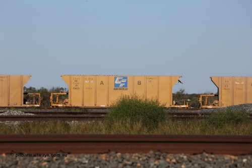 CHTY 717 130720 1563
Flash Butt yard, CFCLA ballast waggon CHTY class CHTY 717, modified from a similar CHQY class with the end framing removed.
Keywords: CFCLA;BHP-ballast-waggon;CHTY-type;CHQY-type;CHTY717;