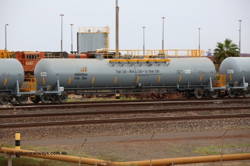 0034 CNR - QRRS China 150523 8208
Nelson Point, empty 116 kL CNR-QRRS of China built tank waggon 0034, one of a second batch delivered in 2015 with safety slogan 'Think Safe + Work Safe = Go Home Safe'.
Keywords: CNR-QRRS-China;BHP-tank-waggon;