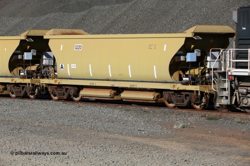 0220 CNR - QRRS China 150620 9327
Quarry 8 ballast loading area, CNR-QRRS of China built 99 tonne ballast waggon 0220 waits to be loaded.
Keywords: CNR-QRRS-China;BHP-ballast-waggon;