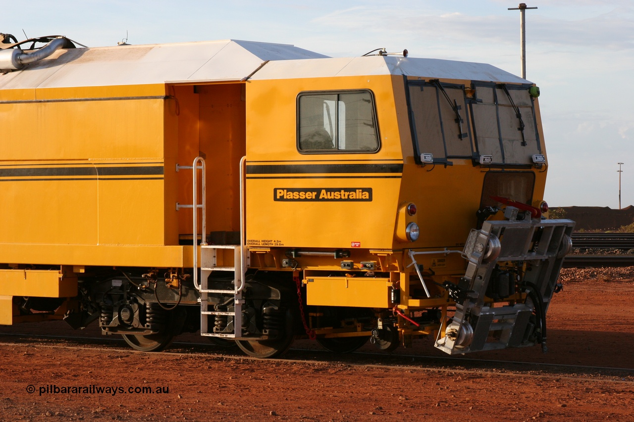 050410 0517
Nelson Point yard hard stand area sees brand new having only been delivered the day before, BHP track tamper to become Tamper 3, a Plasser Australia 09-3X model with serial M480. 10th April 2005.
Keywords: Tamper3;Plasser-Australia;09-3X;M480;track-machine;