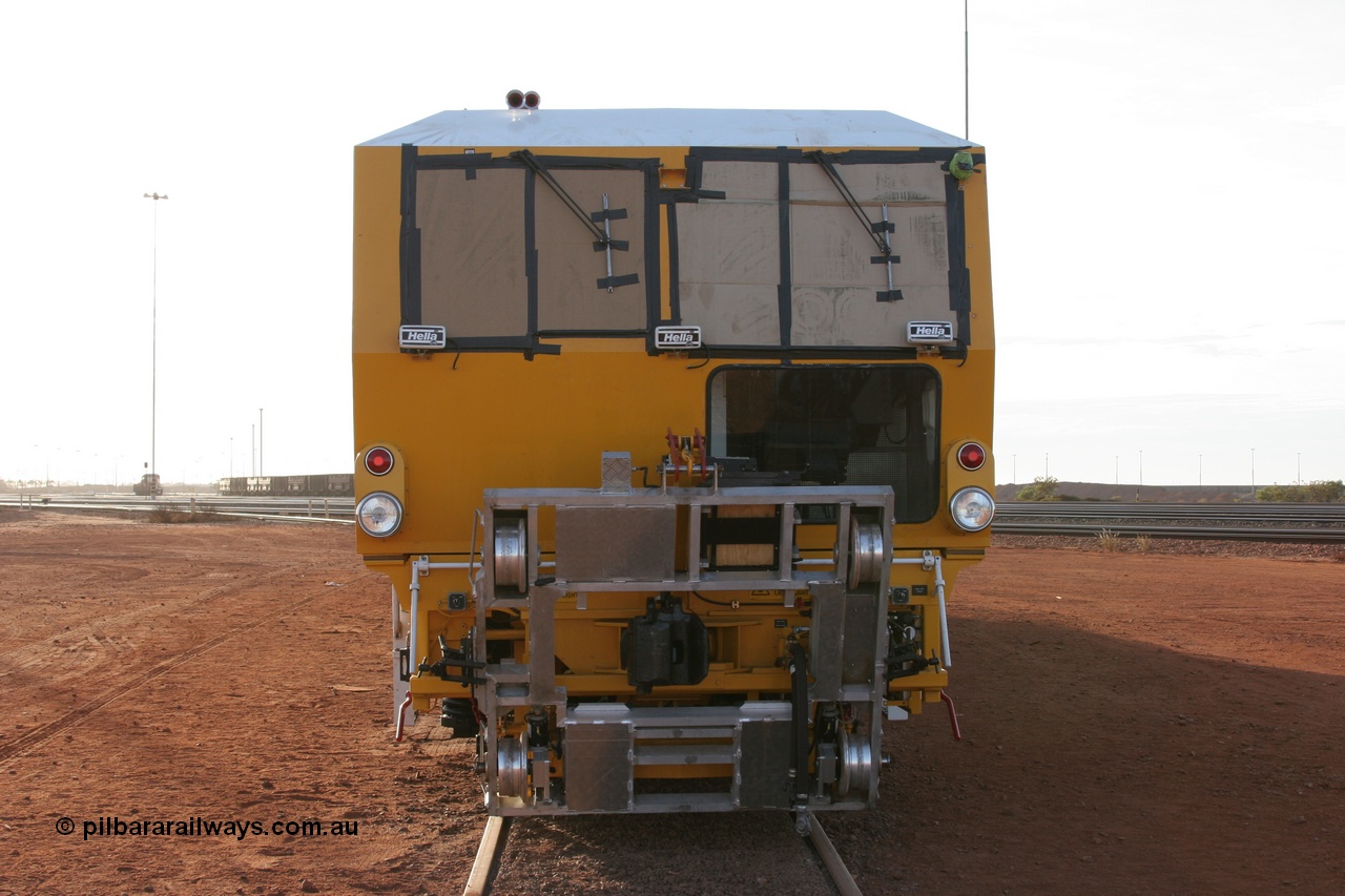 050410 0518
Nelson Point yard hard stand area front view of brand new having only been delivered the day before, BHP track tamper to become Tamper 3, a Plasser Australia 09-3X model with serial M480. 10th April 2005.
Keywords: Tamper3;Plasser-Australia;09-3X;M480;track-machine;