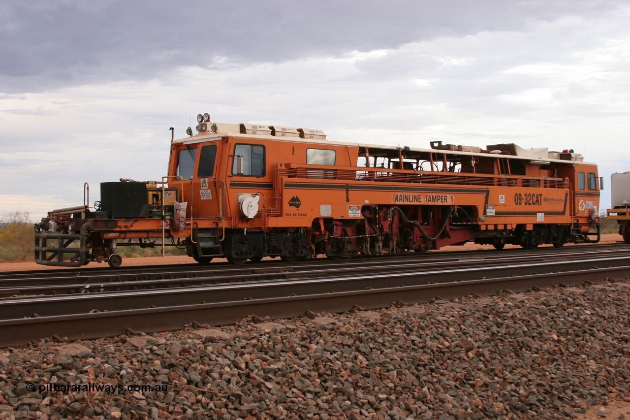 050412 0814
Abydos Siding backtrack, view of the rear of BHP's Mainline Tamper 1, a Plasser Australia 09-32 CAT model tamper serial 306 built in 1986. 12th April 2005.
Keywords: Tamper1;Plasser-Australia;09-32-CAT;306;track-machine;