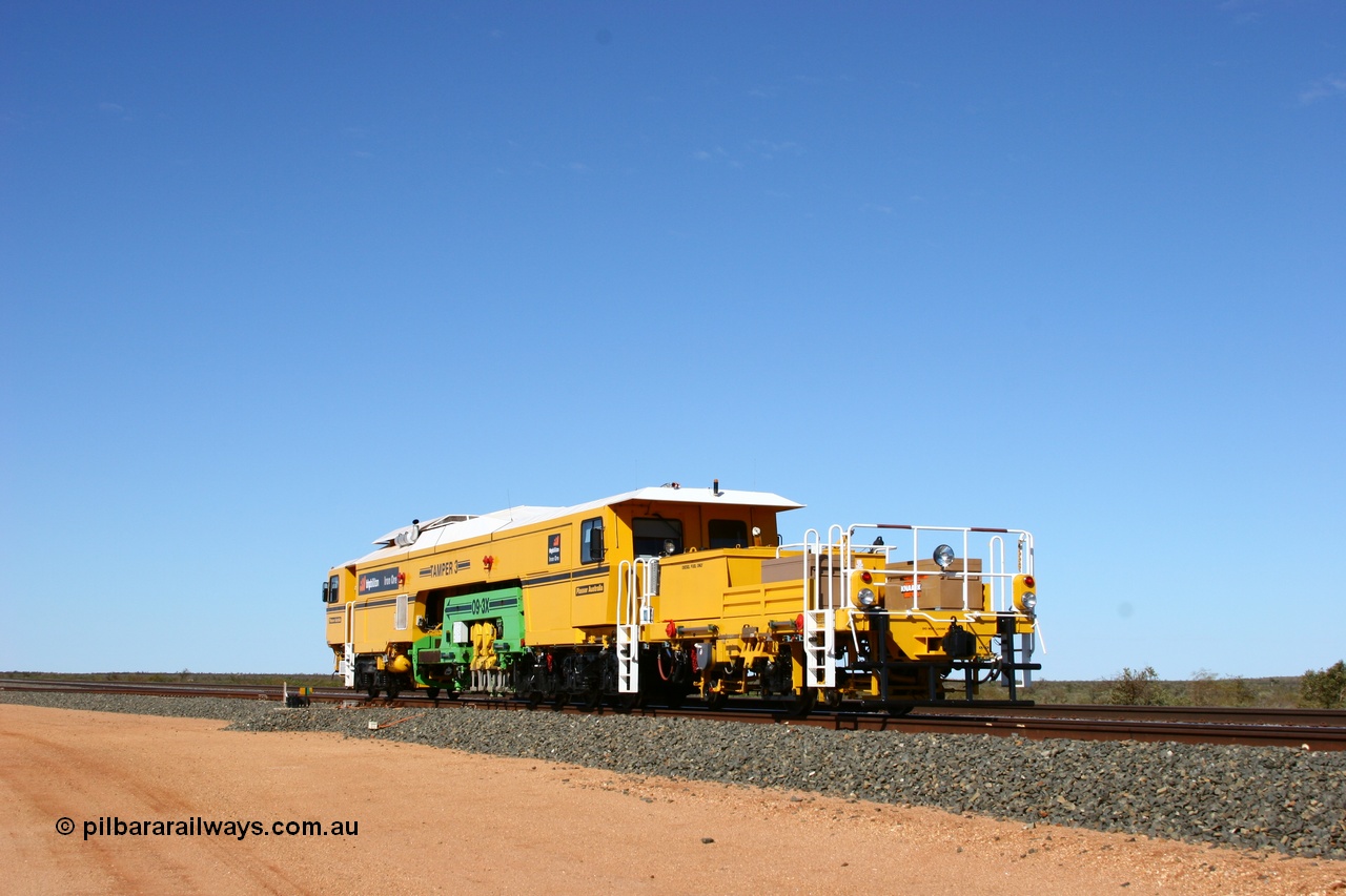 050625 3595
Mooka North, BHP's new Tamper 3 track machine a Plasser Australia 09-3X model serial M480. 25th June 2005.
Keywords: Tamper3;Plasser-Australia;09-3X;M480;track-machine;