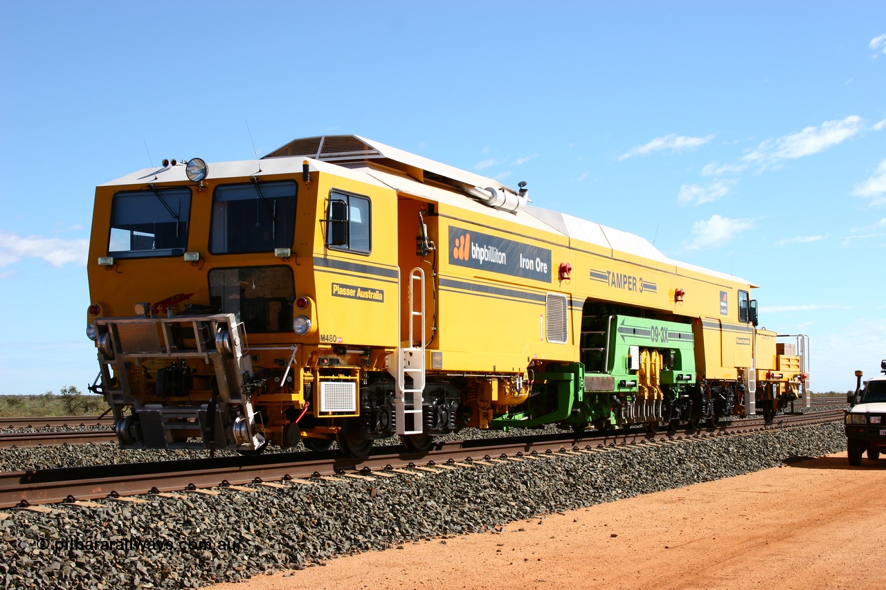 050625 3608
Mooka North, BHP's new Tamper 3 track machine a Plasser Australia 09-3X model serial M480. 25th June 2005.
Keywords: Tamper3;Plasser-Australia;09-3X;M480;track-machine;