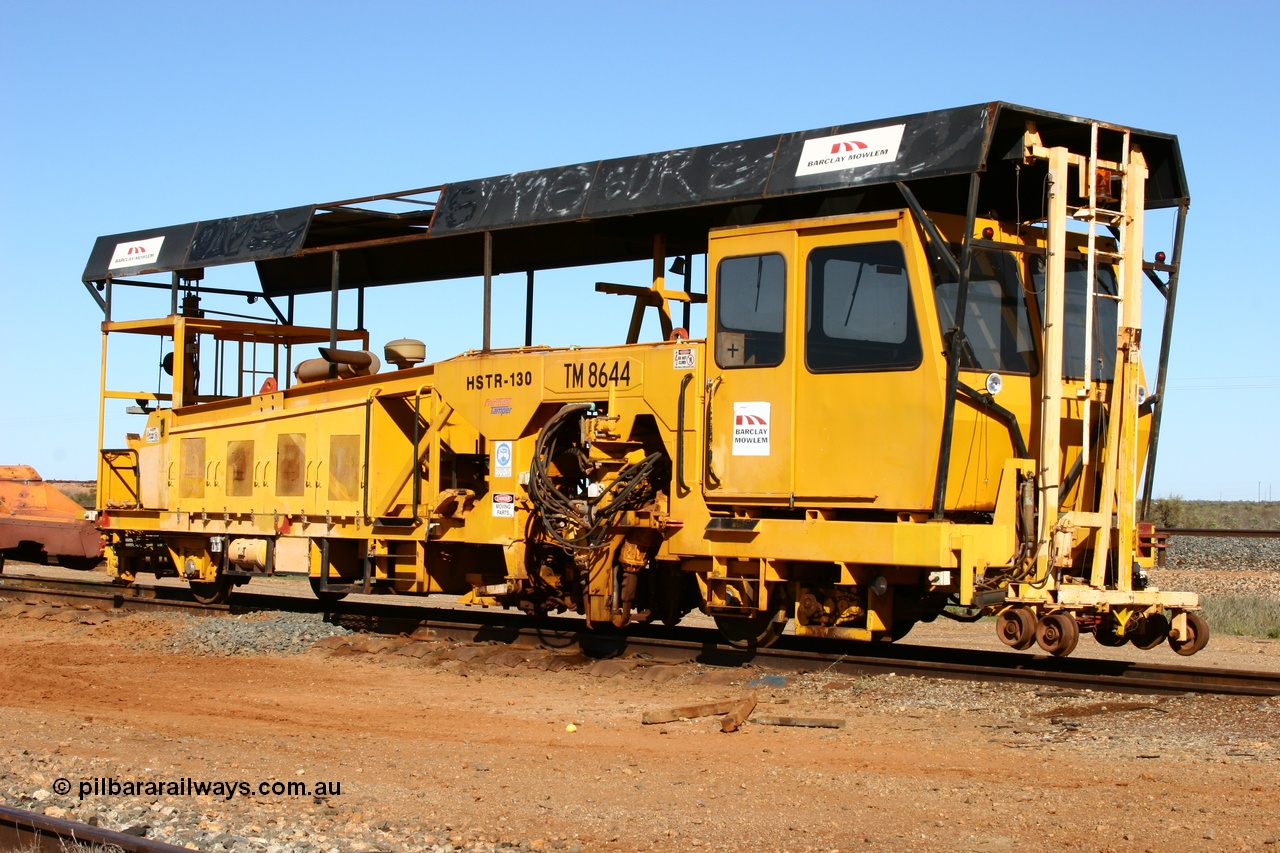 050801 4724
Flash Butt yard, Barclay Mowlem tamping machine TM 8644 a Tamper HSTR 130 model serial 3581011. 1st August 2005.
Keywords: TM8644;Tamper;HSTR-130;3581011;track-machine;