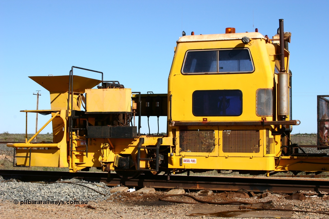 050801 4739
Flash Butt yard, BHP clip driving machine, modified from a former Plasser Australia USP 3000 ballast regulator. 1st August 2005.
Keywords: track-machine;Plasser-Australia;USP3000;