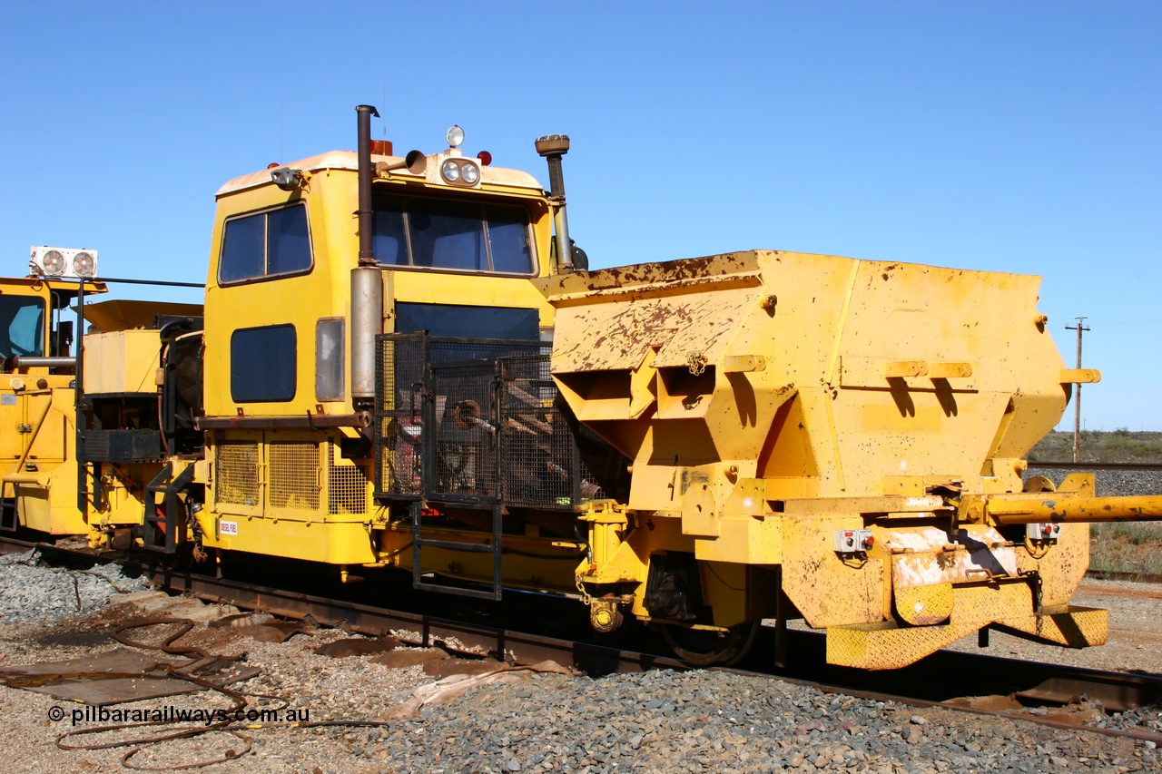 050801 4751
Flash Butt yard, BHP clip driving machine, modified from a former Plasser Australia USP 3000 ballast regulator. 1st August 2005.
Keywords: track-machine;Plasser-Australia;USP3000;