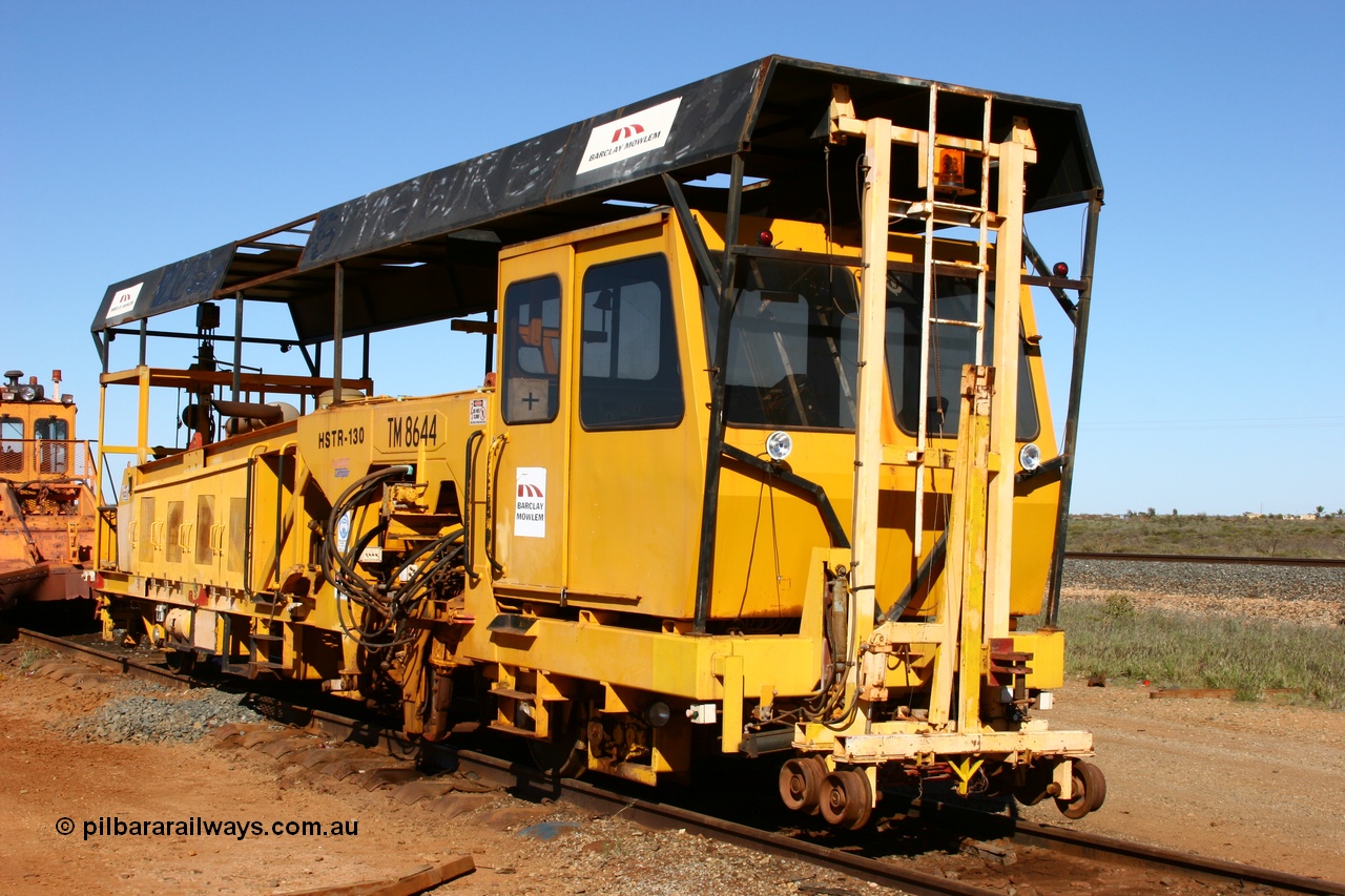 050801 4757
Flash Butt yard, Barclay Mowlem tamping machine TM 8644 a Tamper HSTR 130 model serial 3581011. 1st August 2005.
Keywords: TM8644;Tamper;HSTR-130;3581011;track-machine;