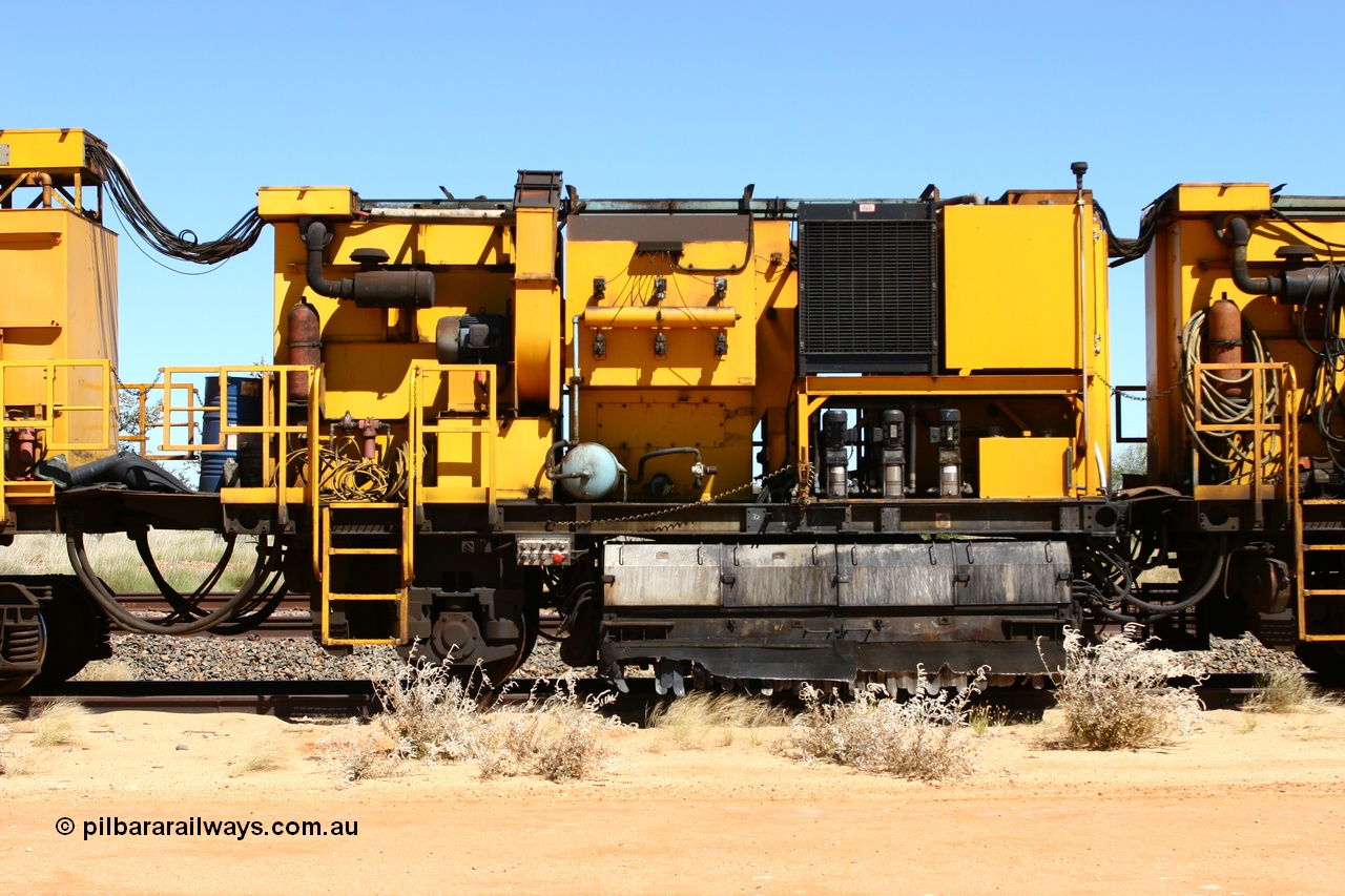 060501 3914
Abydos Siding backtrack, Speno rail grinder RG 2, second grinding module. 1st May 2006.
Keywords: RG2;Speno;RR24;track-machine;