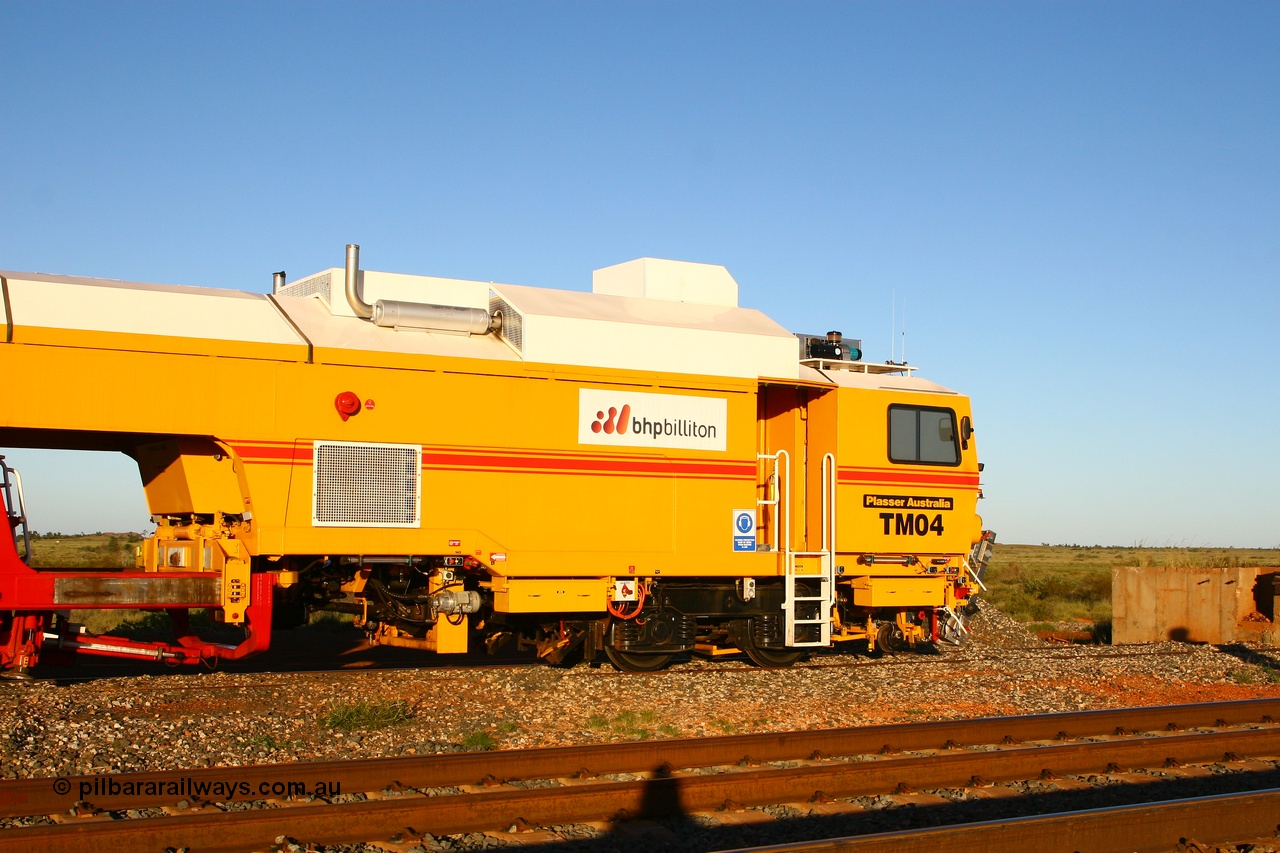 080621 2792
Walla back track, BHP track machine TM04 a Plasser Australia unit model 09-3X serial M489. 21st June 2008.
Keywords: TM04;Plasser-Australia;09-3X;M489;track-machine;