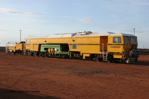 050410 0513
Nelson Point yard hard stand area sees brand new having only been delivered the day before, BHP track tamper to become Tamper 3, a Plasser Australia 09-3X model with serial M480. 10th April 2005.
Keywords: Tamper3;Plasser-Australia;09-3X;M480;track-machine;