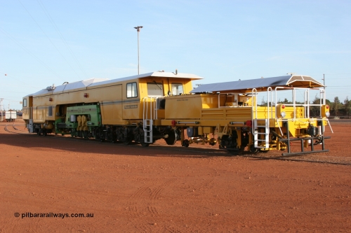 050410 0525
Nelson Point yard hard stand area rear view of brand new having only been delivered the day before, BHP track tamper to become Tamper 3, a Plasser Australia 09-3X model with serial M480. 10th April 2005.
Keywords: Tamper3;Plasser-Australia;09-3X;M480;track-machine;