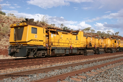 050421 1611
Hesta Siding backtrack, Speno Australia's 24 stone rail grinder before they had id stickers fitted, this front unit was later stickered as RG 2. 21st April 2005.
Keywords: Speno;RR24;track-machine;