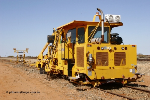 051001 5676
Flash Butt yard, Jackson model 6700 tamper serial 153246 lettered for Railway Equipment Leasing And Maintenance RELAM Inc undergoing delivery checks. October 1, 2005.
Keywords: Jackson;6700;153246;track-machine;