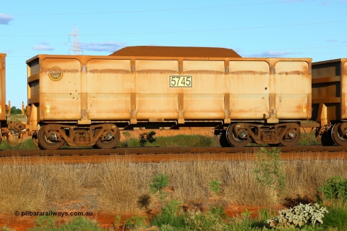 05745 210321 9303
Boodarie on the 5 km curve loaded FMG slave ore waggon 5745 was built by CSR Yangtze with a prototype pressed lower panels and is joined to 6746. This pair is the same as 3005 - 4006. 21st March 2021.
Keywords: CSR-Yangtze-Rolling-Stock-Co-China