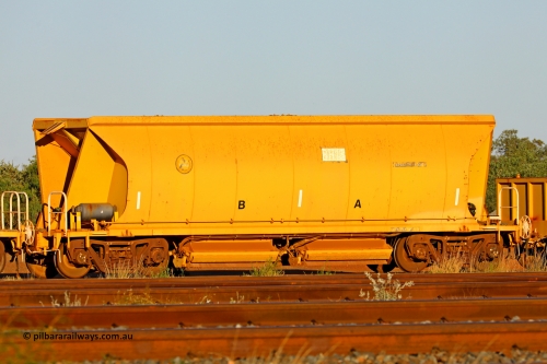 BH 13 250501 0623
Thomas Yard, one of FMG's thirty five ballast waggons, BH 13, 100 tonne capacity, built in China by CSR at the Yangtze Rolling Stock Company in 2008. May 1, 2025.
Keywords: BH13;CSR-Yangtze-Rolling-Stock-Co-China;FMG-ballast-waggon;