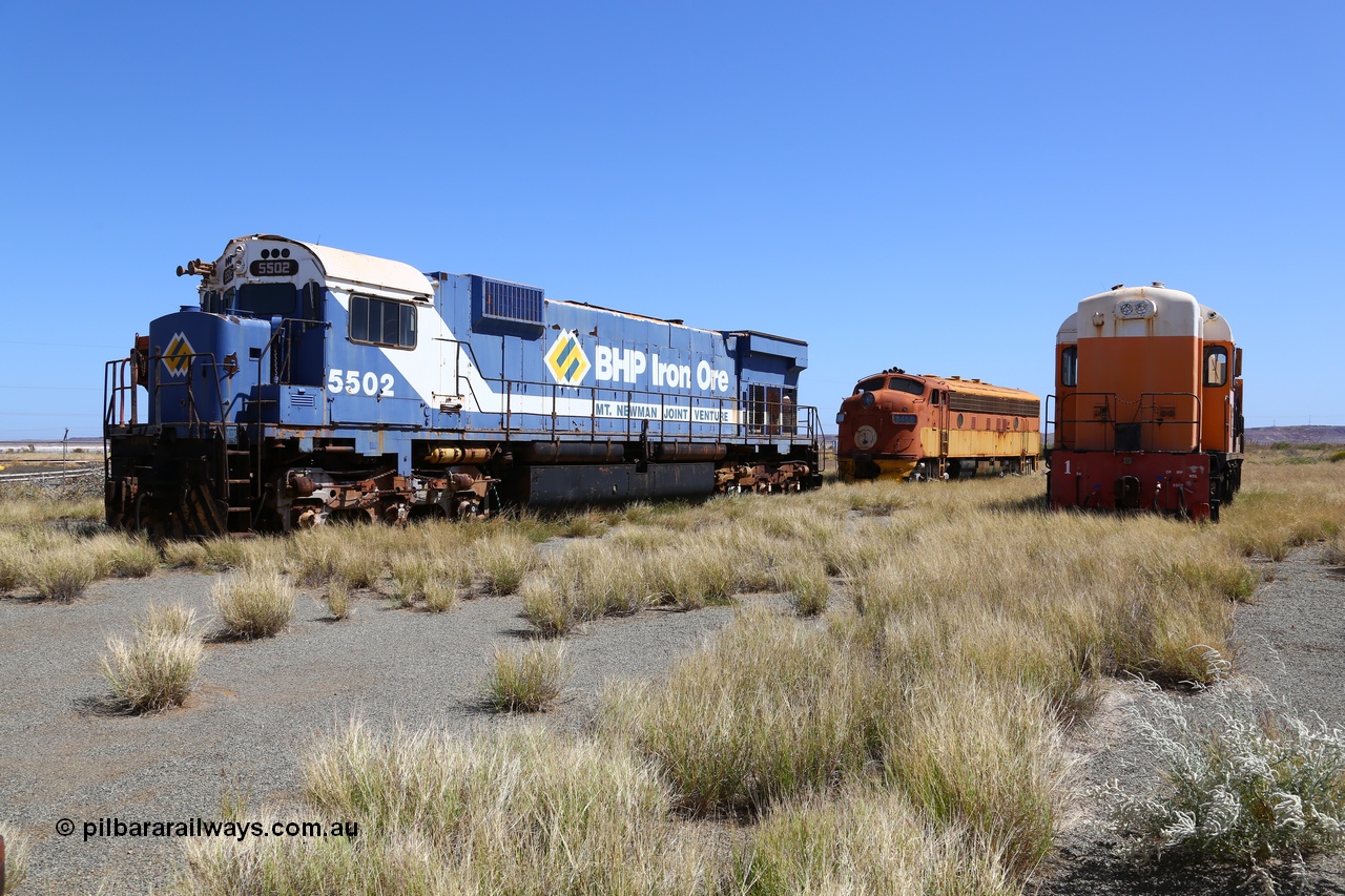 200914 7768
Pilbara Railways Historical Society museum, Australian built by Comeng NSW an MLW ALCo M636 unit formerly owned by BHP 5502 serial C6096-7 built in July 1976, retired in 1994, donated to Society in November 1995. 14th September 2020.
Keywords: 5502;Comeng-NSW;MLW;ALCo;M636;C6096-7;