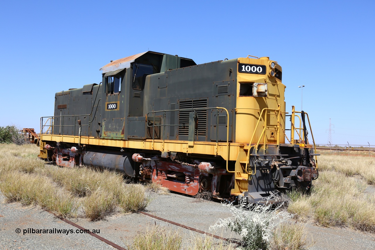 200914 7769
Pilbara Railways Historical Society, former ALCo built demonstrator locomotive model C-415 serial 3449-1 built April 1966, currently carrying number 1000, it was originally numbered 008 when Hamersley Iron purchased the unit in 1968. It was retired from service on the 24th February 1982. It then spent some time carrying number 2000 while building the Marandoo railway line from Sept 1991. 14th September 2020.
Keywords: 1000;ALCo;C-415;3449-1;008;2000;