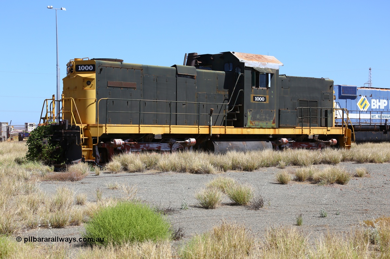 200914 7773
Pilbara Railways Historical Society, former ALCo built demonstrator locomotive model C-415 serial 3449-1 built April 1966, currently carrying number 1000, it was originally numbered 008 when Hamersley Iron purchased the unit in 1968. It was retired from service on the 24th February 1982. It then spent some time carrying number 2000 while building the Marandoo railway line from Sept 1991. 14th September 2020.
Keywords: 1000;ALCo;C-415;3449-1;008;2000;