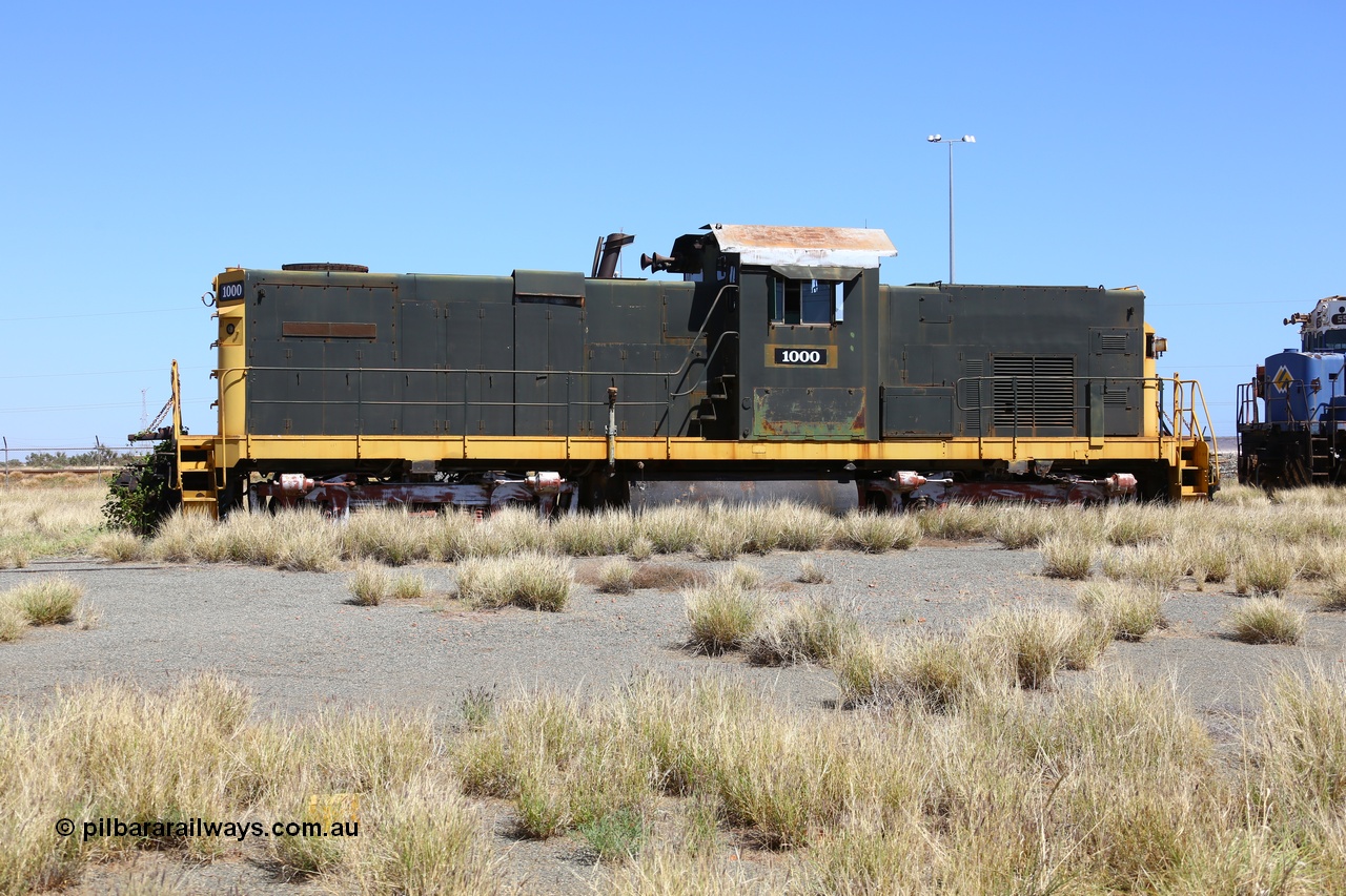 200914 7774
Pilbara Railways Historical Society, former ALCo built demonstrator locomotive model C-415 serial 3449-1 built April 1966, currently carrying number 1000, it was originally numbered 008 when Hamersley Iron purchased the unit in 1968. It was retired from service on the 24th February 1982. It then spent some time carrying number 2000 while building the Marandoo railway line from Sept 1991. 14th September 2020.
Keywords: 1000;ALCo;C-415;3449-1;008;2000;