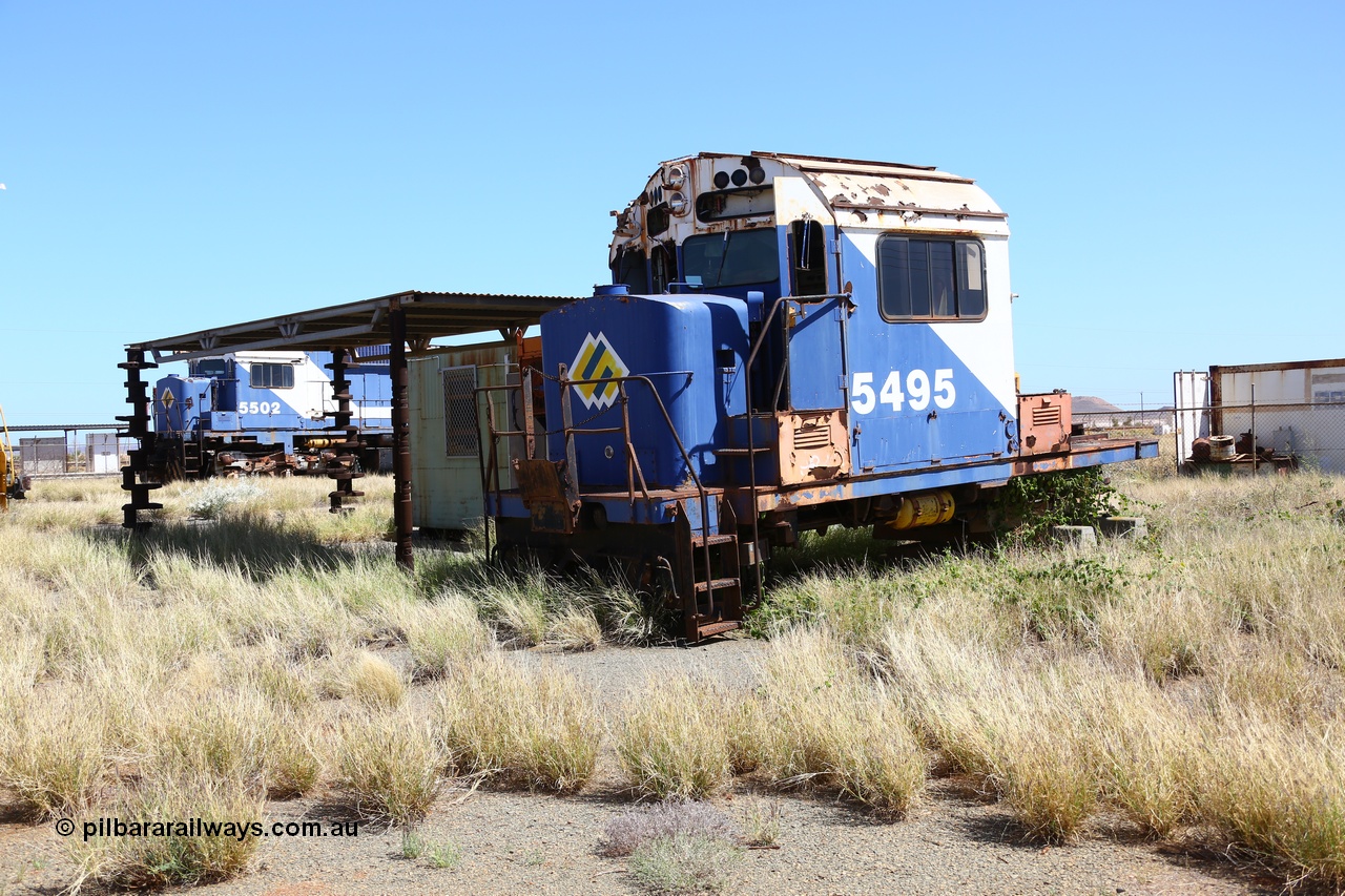 200914 7775
Pilbara Railways Historical Society, the cab from Mt Newman Mining / BHP scrapped Comeng NSW built ALCo M636 unit 5495 serial number C6084-11 next to the office building. The shade uprights are re-purposed crank shafts and cam shafts. 14th September 2020.
Keywords: 5495;Comeng-NSW;ALCo;M636;C6084-11;