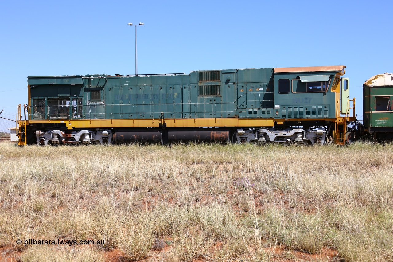 200914 7799
Pilbara Railways Historical Society, Comeng WA ALCo rebuild C636R locomotive 3017 serial WA-135-C-6043-04. The improved Pilbara cab was fitted as part of the rebuild in April 1985. Donated to Society in 1996. 14th September 2020.
Keywords: 3017;Comeng-WA;ALCo;C636R;WA-135-C-6043-04;rebuild;