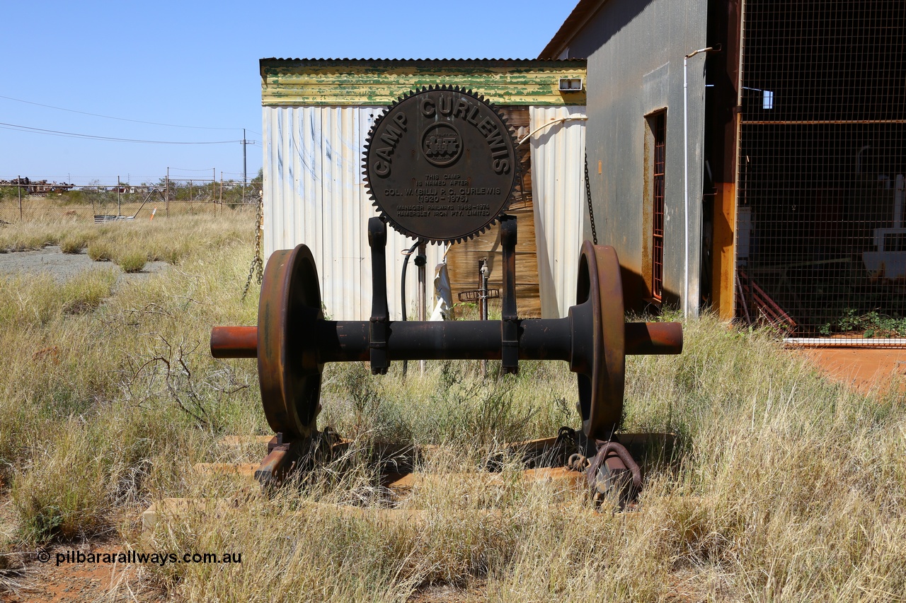 200914 7805
Pilbara Railways Historical Society, monument for the dedication of Hamersley Iron rail maintenance camp 'Camp Curlewis', the camp closed in November 1987. 14th September 2020.
