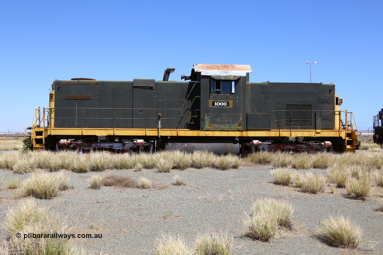 200914 7807
Pilbara Railways Historical Society, former ALCo built demonstrator locomotive model C-415 serial 3449-1 built April 1966, currently carrying number 1000, it was originally numbered 008 when Hamersley Iron purchased the unit in 1968. It was retired from service on the 24th February 1982. It then spent some time carrying number 2000 while building the Marandoo railway line from Sept 1991. 14th September 2020.
Keywords: 1000;ALCo;C-415;3449-1;008;2000;