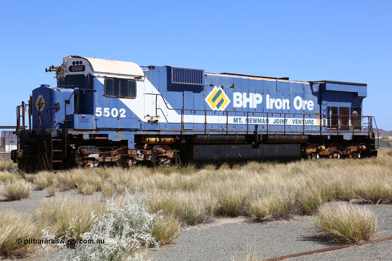 200914 7808
Pilbara Railways Historical Society museum, Australian built by Comeng NSW an MLW ALCo M636 unit formerly owned by BHP 5502 serial C6096-7 built in July 1976, retired in 1994, donated to Society in November 1995. 14th September 2020.
Keywords: 5502;Comeng-NSW;MLW;ALCo;M636;C6096-7;