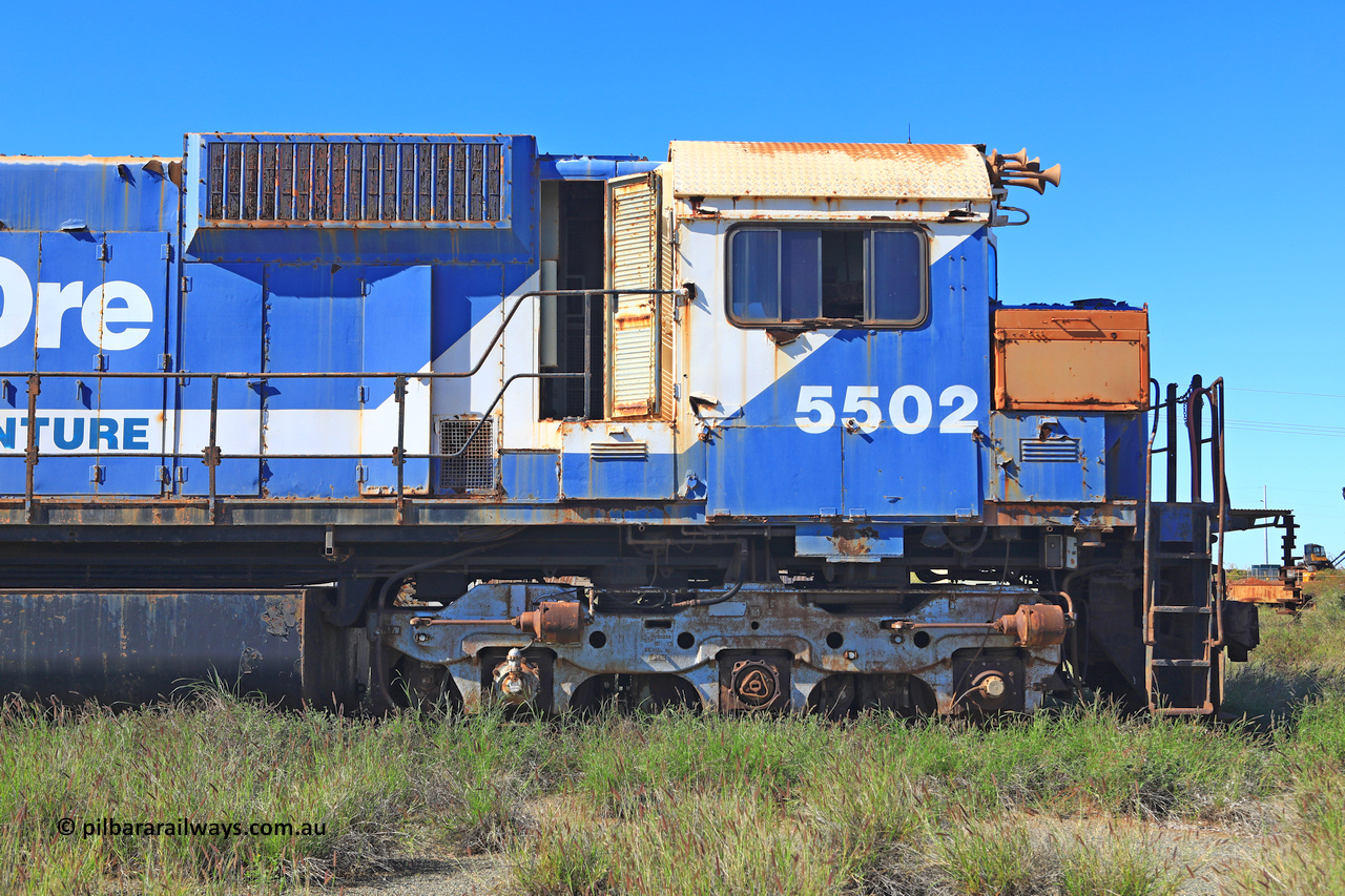 240701 2763
Pilbara Railways Historical Society, Australian built by Comeng NSW an MLW ALCo M636 unit formerly operated by Mt Newman Mining and BHP Iron Ore 5502 serial number C6096-7 built July 1976, retired in 1994 and donated to the Society in 1995. July 1, 2024.
Keywords: 5502;Comeng-NSW;MLW;ALCo;M636;C6096-7;