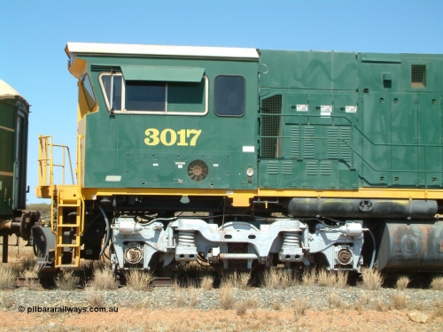 041014 142239
Pilbara Railways Historical Society, Comeng WA ALCo rebuild C636R locomotive 3017 serial WA-135-C-6043-04. The improved Pilbara cab was fitted as part of the rebuild in April 1985. Donated to Society in 1996. 14th October 2004.
Keywords: 3017;Comeng-WA;ALCo;C636R;WA-135-C-6043-04;rebuild