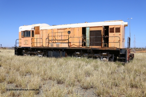 200914 7759
Pilbara Railways Historical Society, Goldsworthy Mining Ltd B class unit 1, an English Electric built ST95B model, originally built in 1965 serial A-104, due to accident damage rebuilt on new frame with serial A-232 in 1970. These units of Bo-Bo design with a 6CSRKT 640 kW prime mover and built at the Rocklea Qld plant. Donated to Society in 1995. 14th September 2020.
Keywords: B-class;English-Electric-Qld;ST95B;A-104;A-232;GML;Goldsworthy-Mining