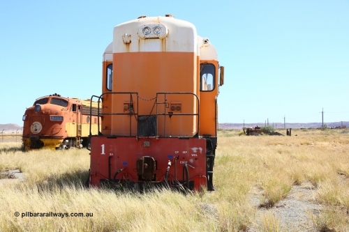 200914 7764
Pilbara Railways Historical Society, Goldsworthy Mining Ltd B class unit 1, an English Electric built ST95B model, originally built in 1965 serial A-104, due to accident damage rebuilt on new frame with serial A-232 in 1970. These units of Bo-Bo design with a 6CSRKT 640 kW prime mover and built at the Rocklea Qld plant. Donated to Society in 1995. 14th September 2020.
Keywords: B-class;English-Electric-Qld;ST95B;A-104;A-232;GML;Goldsworthy-Mining