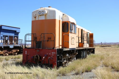 200914 7765
Pilbara Railways Historical Society, Goldsworthy Mining Ltd B class unit 1, an English Electric built ST95B model, originally built in 1965 serial A-104, due to accident damage rebuilt on new frame with serial A-232 in 1970. These units of Bo-Bo design with a 6CSRKT 640 kW prime mover and built at the Rocklea Qld plant. Donated to Society in 1995. 14th September 2020.
Keywords: B-class;English-Electric-Qld;ST95B;A-104;A-232;GML;Goldsworthy-Mining