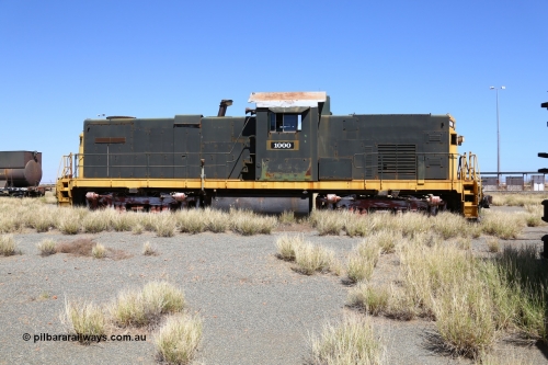 200914 7770
Pilbara Railways Historical Society, former ALCo built demonstrator locomotive model C-415 serial 3449-1 built April 1966, currently carrying number 1000, it was originally numbered 008 when Hamersley Iron purchased the unit in 1968. It was retired from service on the 24th February 1982. It was renumbered to 2000 in October 1991 for construction of the Brockman railway line, and then the line to Marandoo. 14th September 2020.
Keywords: 1000;ALCo;C-415;3449-1;008;2000