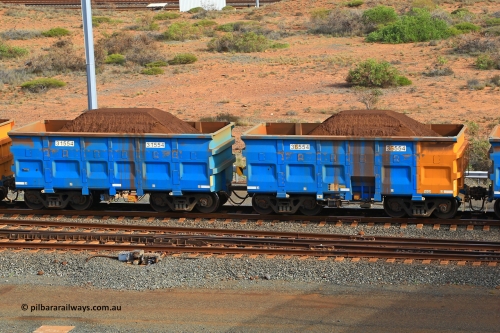 240619 0368
Cape Lambert yard, one of Rio Tinto's blue rakes with spring assisted park brake and only electronic controlled pneumatic [ECP] braking, waggon pair 31554 is a master and is bar coupled to slave waggon 36554 built by China Northen as a Q type in 12/2022. Captured on June 19, 2024.
Keywords: 31554;36554;Q-type;China-Northern;Rio-ore-waggon;