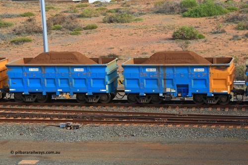 240619 0386
Cape Lambert yard, one of Rio Tinto's blue rakes with spring assisted park brake and only electronic controlled pneumatic [ECP] braking, waggon pair 31486 is a master and is bar coupled to slave waggon 36486 built by China Northen as a Q type in 12/2022. Captured on June 19, 2024.
Keywords: 31486;36486;Q-type;China-Northern;Rio-ore-waggon;